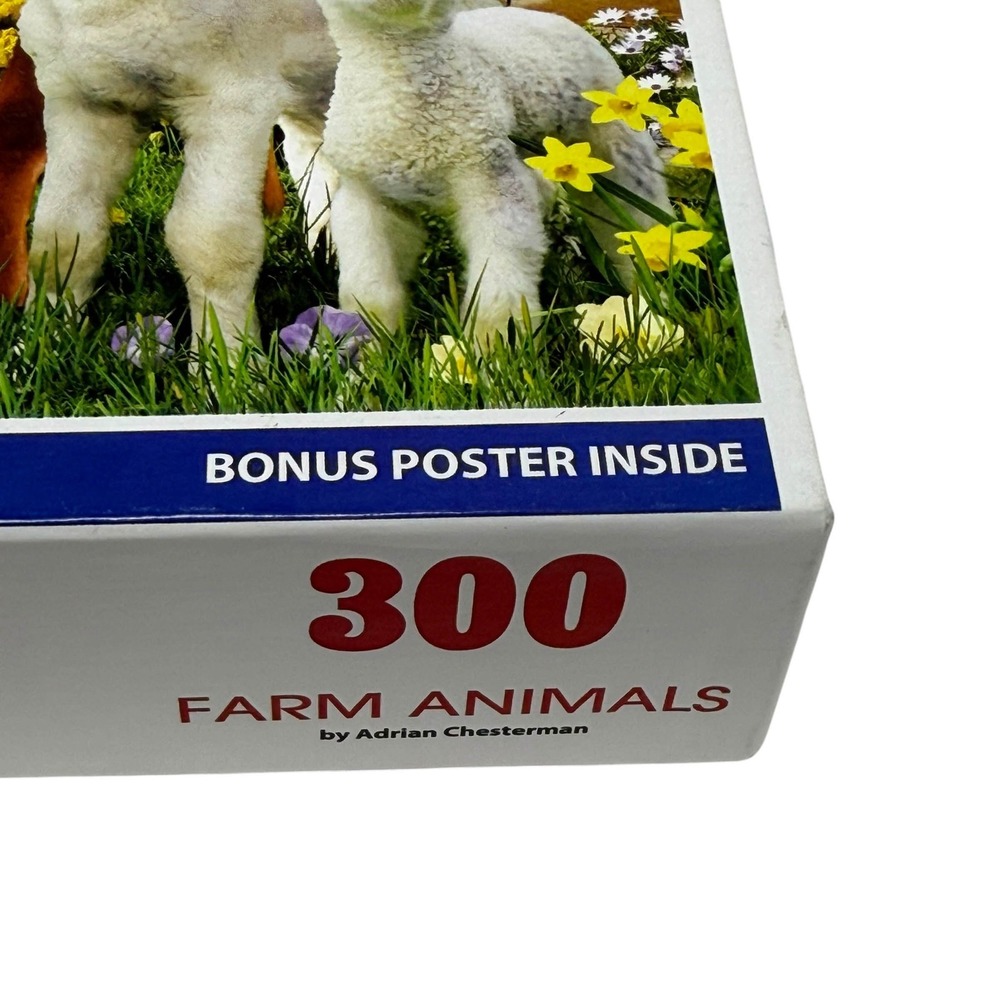 White Mountain Kids Farm Animals 300 Piece Puzzle Adrian Chesterman Complete - Picture 6 of 14